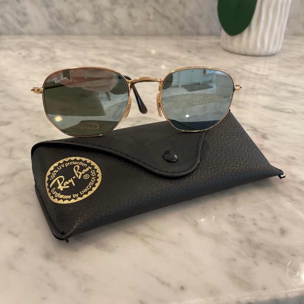 Ray Ban- Silver/Gold Reflective Hexagon Style